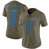 Women Nike Detroit Lions #9 Matthew Stafford Olive Salute To Service Limited Jersey,baseball caps,new era cap wholesale,wholesale hats