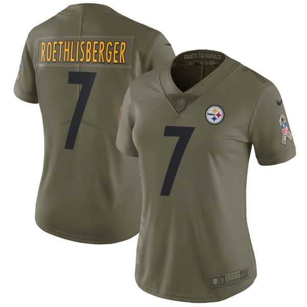 Women Nike Pittsburgh Steelers #7 Ben Roethlisberger Olive Salute To Service Limited Jersey,We sell and wholesale Women Nike Pittsburgh Steelers #7 Ben Roethlisberger Olive Salute To Service Limited Jersey on line form chian!