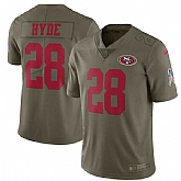 Youth Nike San Francisco 49ers #28 Carlos Hyde Olive Salute To Service Limited Jersey,baseball caps,new era cap wholesale,wholesale hats