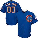 Customized Men's Chicago Cubs Blue World Series Champions Gold Program Cool Base Jersey,baseball caps,new era cap wholesale,wholesale hats