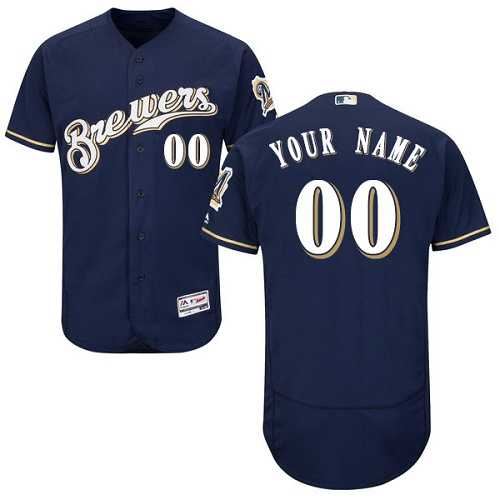 Customized Men's Milwaukee Brewers Navy Flexbase Jersey,We sell and wholesale Customized Men's Milwaukee Brewers Navy Flexbase Jersey on line form chian!