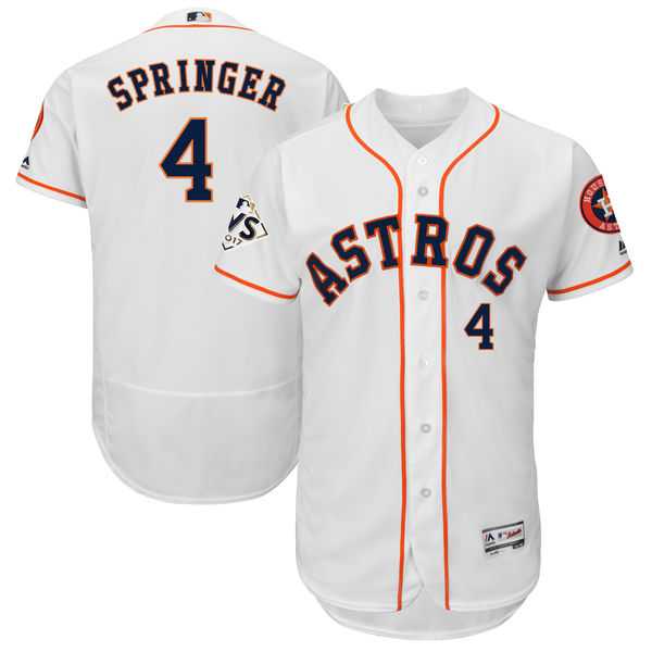 Houston Astros #4 George Springer White 2017 World Series Bound Flexbase Player Jersey,We sell and wholesale Houston Astros #4 George Springer White 2017 World Series Bound Flexbase Player Jersey on line form chian!