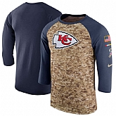 Men's Kansas City Chiefs Nike Camo Anthracite Salute to Service Sideline Legend Performance Three-Quarter Sleeve T-Shirt 90Hou,baseball caps,new era cap wholesale,wholesale hats