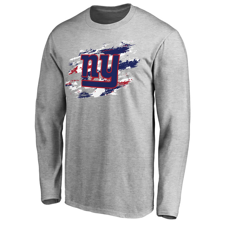 Men's New York Giants NFL Pro Line Ash True Colors Long Sleeve T-Shirt 90Hou,We sell and wholesale Men's New York Giants NFL Pro Line Ash True Colors Long Sleeve T-Shirt 90Hou on line form chian!