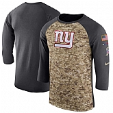Men's New York Giants Nike Camo Anthracite Salute to Service Sideline Legend Performance Three-Quarter Sleeve T-Shirt 90Hou,baseball caps,new era cap wholesale,wholesale hats