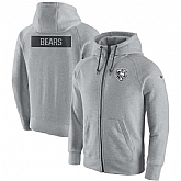 Men's Nike Chicago Bears Nike Ash Gridiron Gray 2.0 Full Zip Hoodie 90Hou,baseball caps,new era cap wholesale,wholesale hats