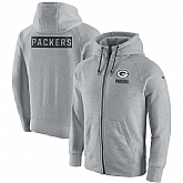 Men's Nike Green Bay Packers Nike Ash Gridiron Gray 2.0 Full Zip Hoodie 90Hou,baseball caps,new era cap wholesale,wholesale hats