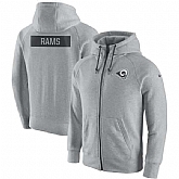 Men's Nike Los Angeles Rams Nike Ash Gridiron Gray 2.0 Full Zip Hoodie 90Hou,baseball caps,new era cap wholesale,wholesale hats