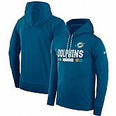Men's Nike Miami Dolphins Nike Aqua Sideline Team Name Performance Pullover Hoodie FengYun,baseball caps,new era cap wholesale,wholesale hats