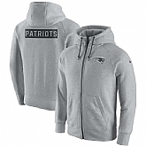 Men's Nike New England Patriots Nike Ash Gridiron Gray 2.0 Full Zip Hoodie 90Hou,baseball caps,new era cap wholesale,wholesale hats