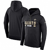 Men's Nike New Orleans Saints Nike Black Sideline Team Name Performance Pullover Hoodie 90Hou,baseball caps,new era cap wholesale,wholesale hats