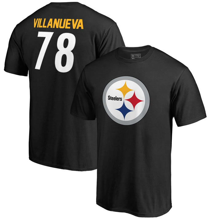 Men's Pittsburgh Steelers 78 Alejandro Villanueva NFL Pro Line by Fanatics Branded Black Team Icon Player Name Number T Shirt,We sell and wholesale Men's Pittsburgh Steelers 78 Alejandro Villanueva NFL Pro Line by Fanatics Branded Black Team Icon Player Name Number T Shirt on line form chian!