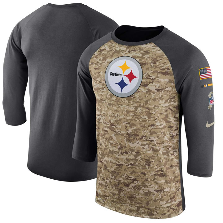 Men's Pittsburgh Steelers Nike Camo Anthracite Salute to Service Sideline Legend Performance Three-Quarter Sleeve T-Shirt 90Hou,We sell and wholesale Men's Pittsburgh Steelers Nike Camo Anthracite Salute to Service Sideline Legend Performance Three-Quarter Sleeve T-Shirt 90Hou on line form chian!
