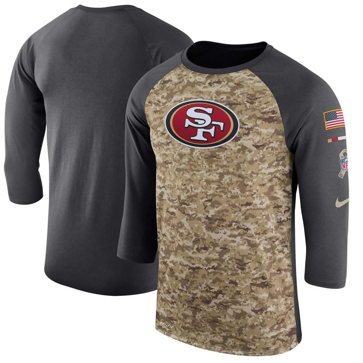 Men's San Francisco 49ers Nike Camo Anthracite Salute to Service Sideline Legend Performance Three-Quarter Sleeve T-Shirt 90Hou,We sell and wholesale Men's San Francisco 49ers Nike Camo Anthracite Salute to Service Sideline Legend Performance Three-Quarter Sleeve T-Shirt 90Hou on line form chian!