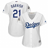Women Los Angeles Dodgers #21 Yu Darvish White 2017 World Series Bound Cool Base Player Jersey,baseball caps,new era cap wholesale,wholesale hats