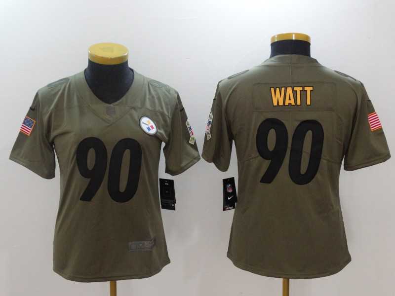 Women Nike Pittsburgh Steelers #90 T.J. Watt Olive Salute To Service Limited Jersey,We sell and wholesale Women Nike Pittsburgh Steelers #90 T.J. Watt Olive Salute To Service Limited Jersey on line form chian!