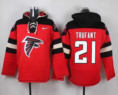 Atlanta Falcons #21 Desmond Trufant Red Player Stitched Pullover NFL Hoodie,We sell and wholesale Atlanta Falcons #21 Desmond Trufant Red Player Stitched Pullover NFL Hoodie on line form chian!