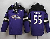 Baltimore Ravens #55 Terrell Suggs Purple Player Stitched Pullover NFL Hoodie,baseball caps,new era cap wholesale,wholesale hats