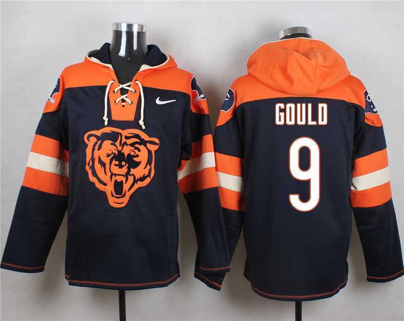 Chicago Bears #9 Robbie Gould Navy Blue Player Stitched Pullover NFL Hoodie,We sell and wholesale Chicago Bears #9 Robbie Gould Navy Blue Player Stitched Pullover NFL Hoodie on line form chian!