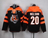 Cincinnati Bengals #20 Reggie Nelson Black Player Stitched Pullover NFL Hoodie,baseball caps,new era cap wholesale,wholesale hats