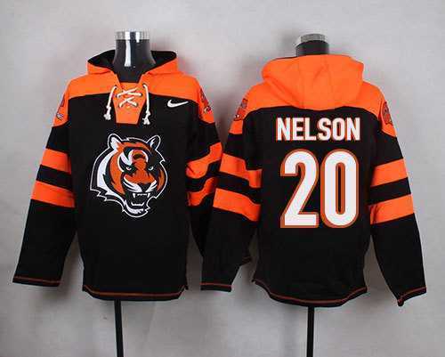 Cincinnati Bengals #20 Reggie Nelson Black Player Stitched Pullover NFL Hoodie,We sell and wholesale Cincinnati Bengals #20 Reggie Nelson Black Player Stitched Pullover NFL Hoodie on line form chian!