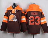 Cleveland Browns #23 Joe Haden Brown Player Stitched Pullover NFL Hoodie