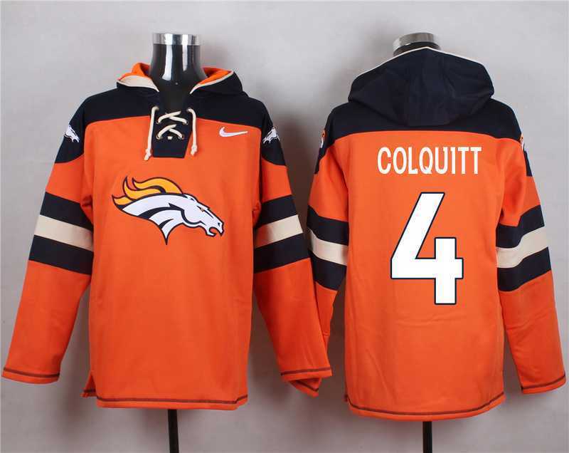 Denver Broncos #4 Britton Colquitt Orange Player Stitched Pullover NFL Hoodie,We sell and wholesale Denver Broncos #4 Britton Colquitt Orange Player Stitched Pullover NFL Hoodie on line form chian!