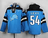 Detroit Lions #54 DeAndre Levy Blue Player Stitched Pullover NFL Hoodie,baseball caps,new era cap wholesale,wholesale hats