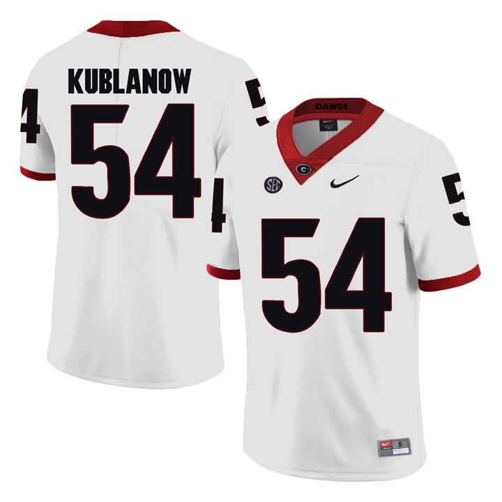 Georgia Bulldogs #54 Brandon Kublanow White College Football Jersey DingZhi,We sell and wholesale Georgia Bulldogs #54 Brandon Kublanow White College Football Jersey DingZhi on line form chian!