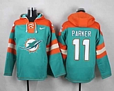 Miami Dolphins #11 DeVante Parker Aqua Green Player Stitched Pullover NFL Hoodie,baseball caps,new era cap wholesale,wholesale hats