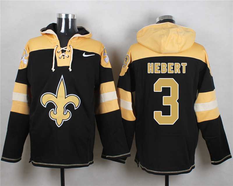 New Orleans Saints #3 Bobby Hebert Black Player Stitched Pullover NFL Hoodie,We sell and wholesale New Orleans Saints #3 Bobby Hebert Black Player Stitched Pullover NFL Hoodie on line form chian!
