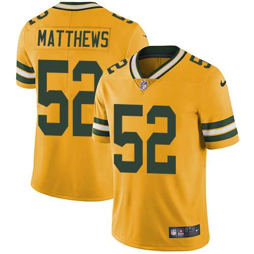 Nike Green Bay Packers #52 Clay Matthews Yellow NFL Vapor Untouchable Player Limited Jersey,We sell and wholesale Nike Green Bay Packers #52 Clay Matthews Yellow NFL Vapor Untouchable Player Limited Jersey on line form chian!