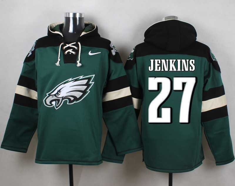 Philadelphia Eagles #27 Malcolm Jenkins Midnight Green Player Stitched Pullover NFL Hoodie,We sell and wholesale Philadelphia Eagles #27 Malcolm Jenkins Midnight Green Player Stitched Pullover NFL Hoodie on line form chian!