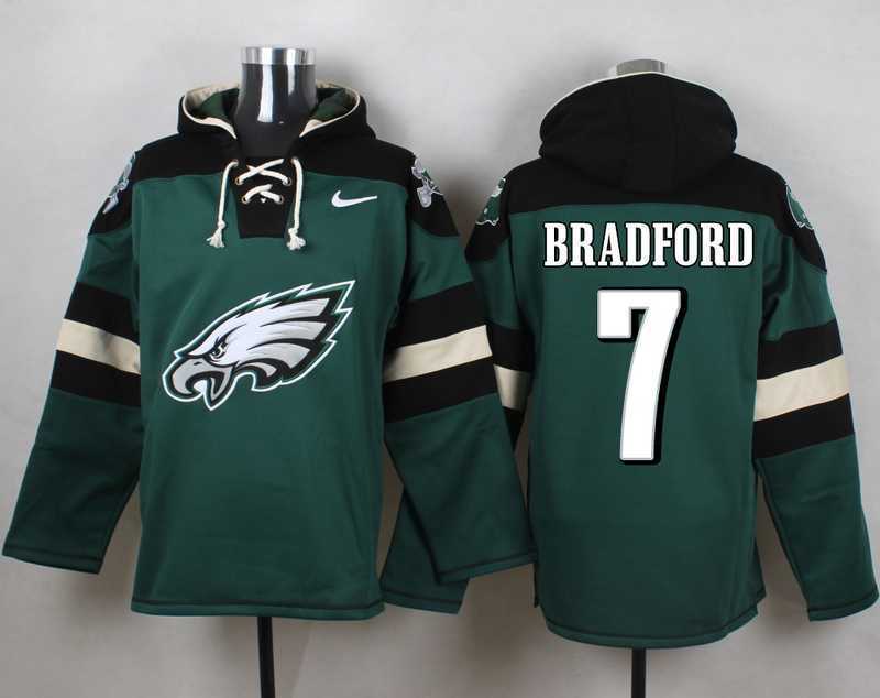 Philadelphia Eagles #7 Sam Bradford Midnight Green Player Stitched Pullover NFL Hoodie,We sell and wholesale Philadelphia Eagles #7 Sam Bradford Midnight Green Player Stitched Pullover NFL Hoodie on line form chian!