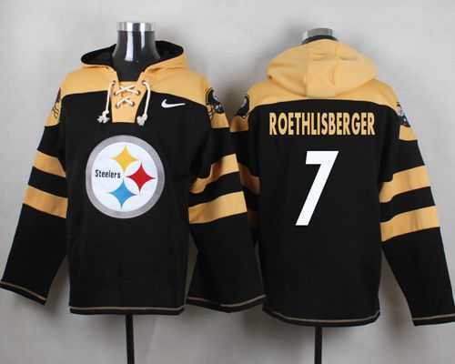 Pittsburgh Steelers #7 Ben Roethlisberger Black Player Stitched Pullover NFL Hoodie,We sell and wholesale Pittsburgh Steelers #7 Ben Roethlisberger Black Player Stitched Pullover NFL Hoodie on line form chian!