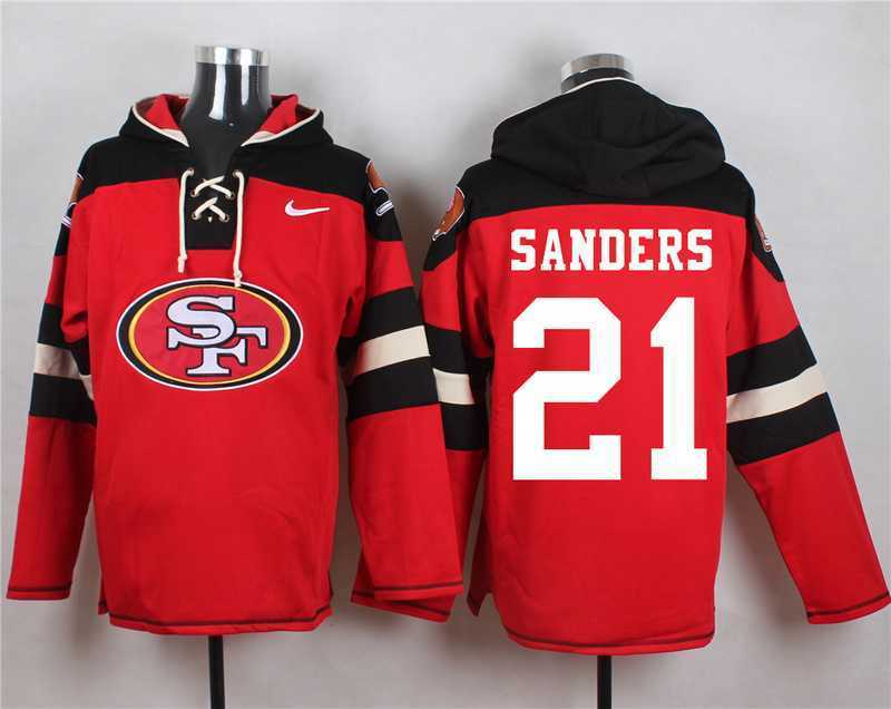 San Francisco 49ers #21 Deion Sanders Red Player Stitched Pullover NFL Hoodie,We sell and wholesale San Francisco 49ers #21 Deion Sanders Red Player Stitched Pullover NFL Hoodie on line form chian!