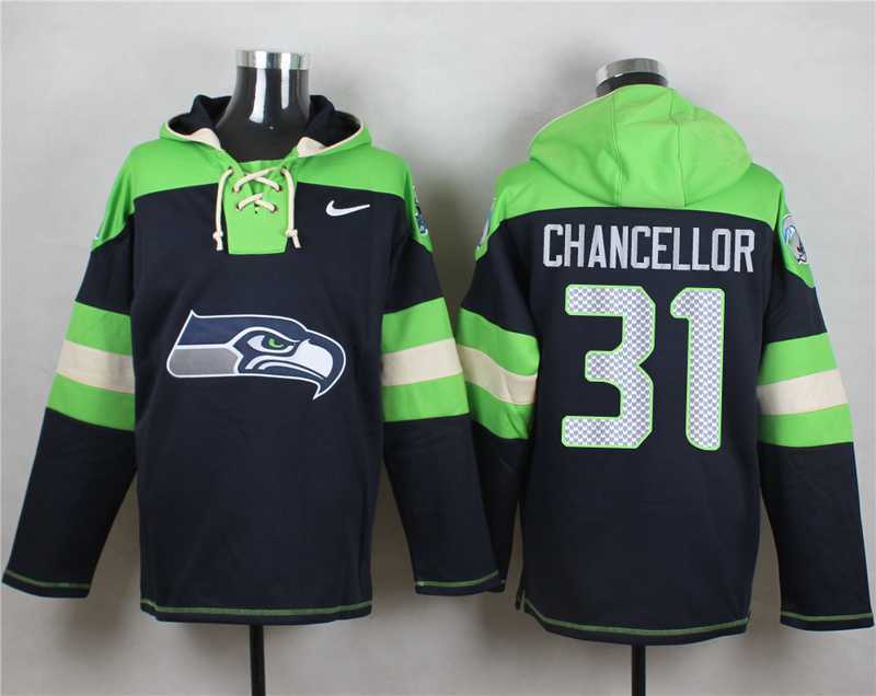 Seattle Seahawks #31 Kam Chancellor Steel Blue Player Stitched Pullover NFL Hoodie,We sell and wholesale Seattle Seahawks #31 Kam Chancellor Steel Blue Player Stitched Pullover NFL Hoodie on line form chian!