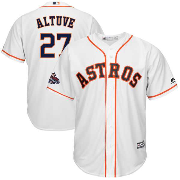 Houston Astros #27 Jose Altuve White 2017 World Series Champions Cool Base Player Jersey,We sell and wholesale Houston Astros #27 Jose Altuve White 2017 World Series Champions Cool Base Player Jersey on line form chian!