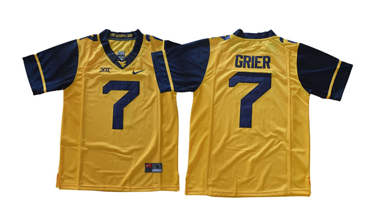 West Virginia Mountaineers #7 Will Grier Gold College Football Jersey,We sell and wholesale West Virginia Mountaineers #7 Will Grier Gold College Football Jersey on line form chian!