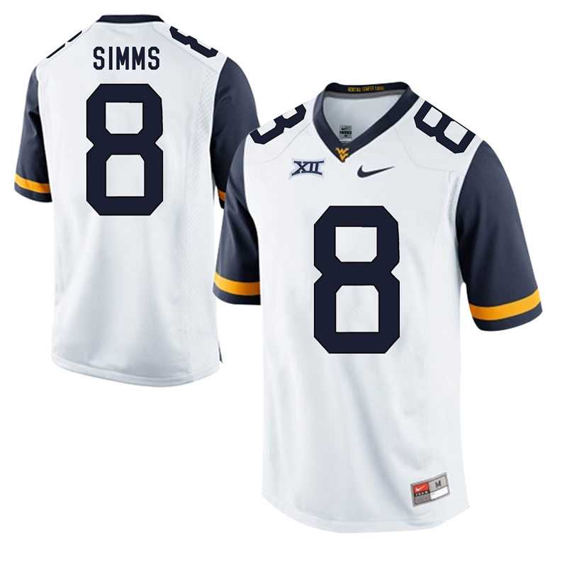 West Virginia Mountaineers #8 Marcus Simms White College Football Jersey DingZhi,We sell and wholesale West Virginia Mountaineers #8 Marcus Simms White College Football Jersey DingZhi on line form chian!