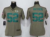 Women Nike Green Bay Packers #52 Clay Matthews Olive Salute To Service Limited Jerseys