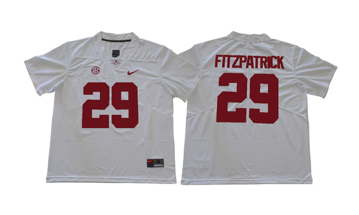 Alabama Crimson Tide #29 Minkah Fitzpatrick White College Football Jersey,We sell and wholesale Alabama Crimson Tide #29 Minkah Fitzpatrick White College Football Jersey on line form chian!