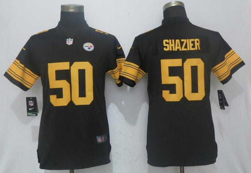Women Nike Pittsburgh Steelers #50 Ryan Shazier Black Color Rush Limited Jersey,We sell and wholesale Women Nike Pittsburgh Steelers #50 Ryan Shazier Black Color Rush Limited Jersey on line form chian!