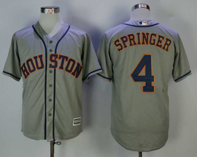 Houston Astros #4 George Springer Gray Cool Base Stitched MLB Jerseys,We sell and wholesale Houston Astros #4 George Springer Gray Cool Base Stitched MLB Jerseys on line form chian!