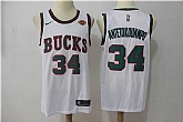 Nike Milwaukee Bucks #34 Giannis Antetokounmpo White Throwback Swingman Stitched NBA Jersey,baseball caps,new era cap wholesale,wholesale hats