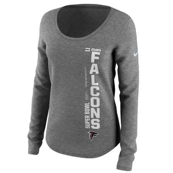Atlanta Falcons 2017 Super Bowl Li Grey Women's Long Sleeve T-Shirt,We sell and wholesale Atlanta Falcons 2017 Super Bowl Li Grey Women's Long Sleeve T-Shirt on line form chian!