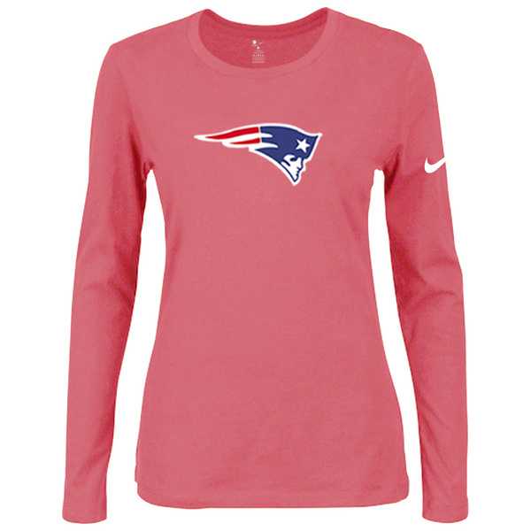 Nike New England Patriots Pink Long Sleeve Women T Shirt,We sell and wholesale Nike New England Patriots Pink Long Sleeve Women T Shirt on line form chian!