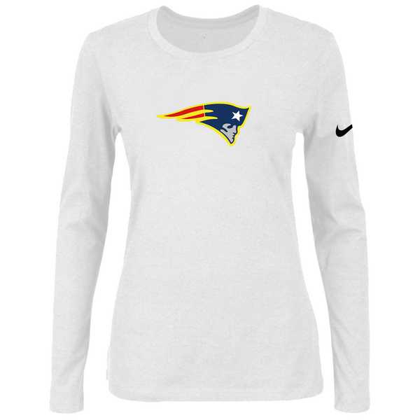 Nike New England Patriots White Long Sleeve Women T Shirt,We sell and wholesale Nike New England Patriots White Long Sleeve Women T Shirt on line form chian!