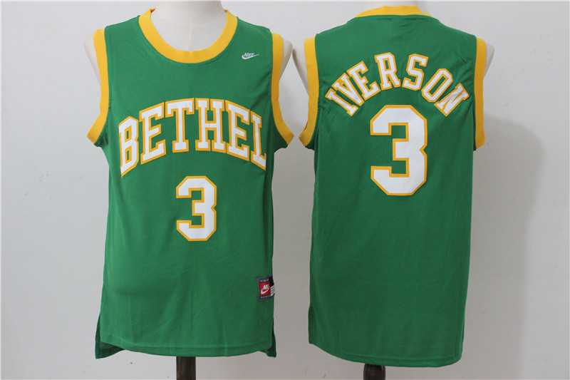 Bethel High School #3 Allen Iverson Green All Stitched Stitched Jersey,We sell and wholesale Bethel High School #3 Allen Iverson Green All Stitched Stitched Jersey on line form chian!