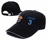 Kansas Jayhawks #3 Sam Cunliffe Black College Basketball Adjustable Peaked Hat